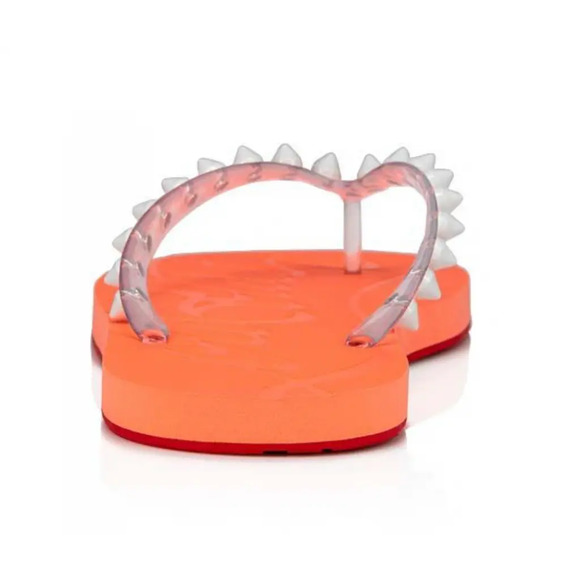 Christian Louboutin Loubi Flip Spikes Donna Flat Drag Thong Flip Flop Sandal 38 - Picture 11 of 12